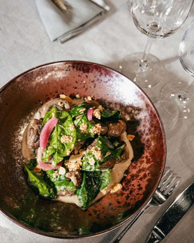 Delicately sautéed Paris mushrooms paired with a tangy almond cream with verjus, topped with fresh baby spinach leaves 🌱

A perfect harmony of gentle and vibrant flavors for plant-based food lovers!

#ktchn #ktchncatering #seasonalvegetables #foodsharing